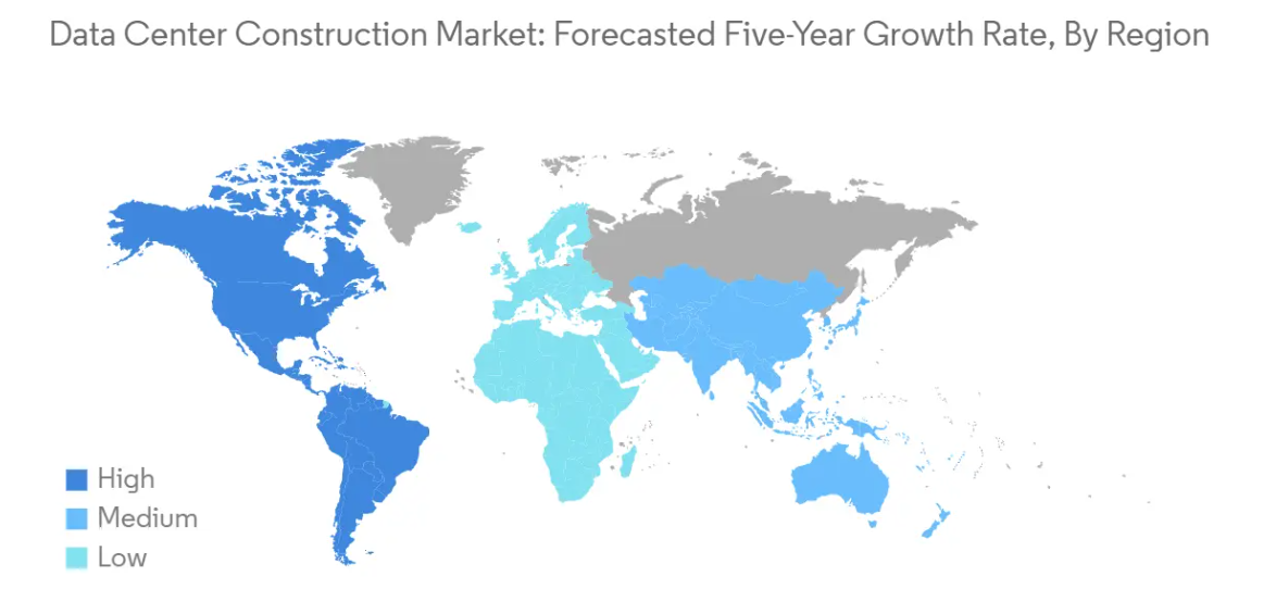 Market Analysis of Data Center Construction Market: Forecasted Growth Rate by Region